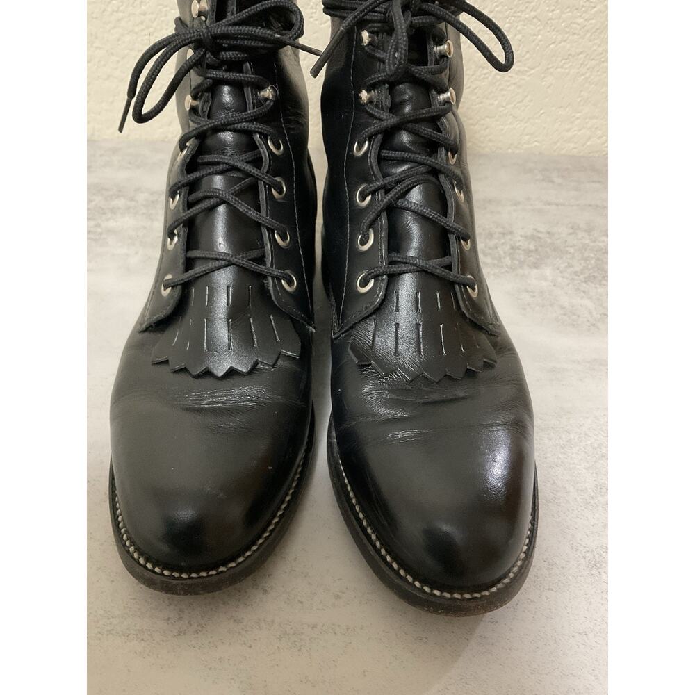 Justin Boots Black Ankle Boots - Picture 2 of 13